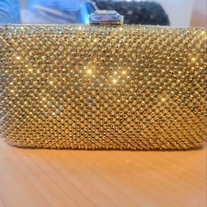 Bloomingdale's Golden Red Carpet Sparkling Clutch. Minor defect as shown in pic